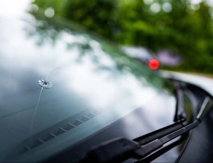 Cracked window vehicle