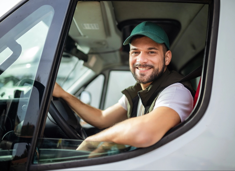 Man driving van