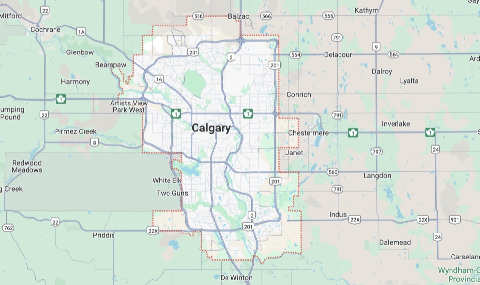 Map of calgary