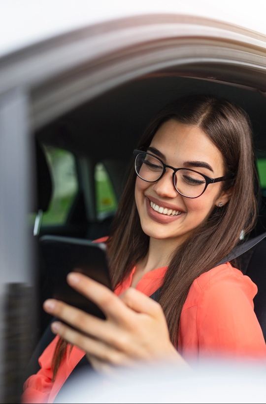 Young girl using phone
