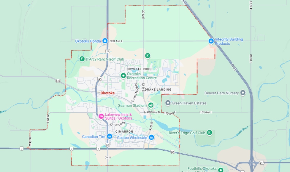 Map of okotoks