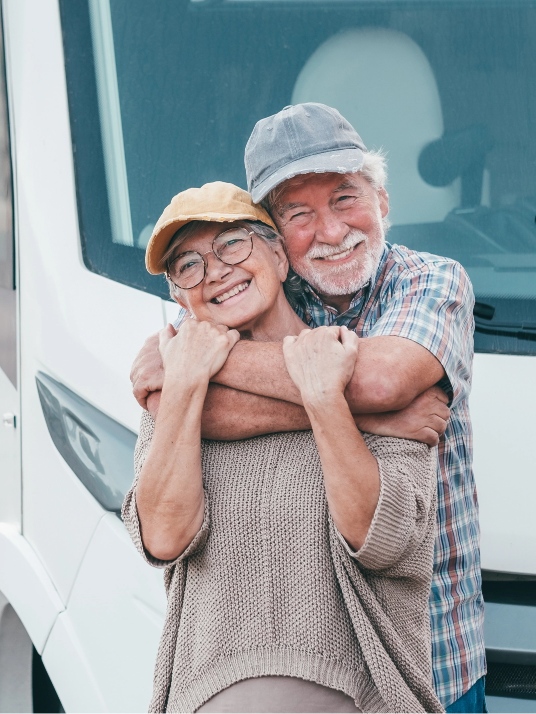 Happy Couple After Mobile RV Windshield Replacement