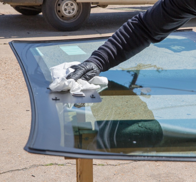 Man Working for Mobile Windshield Replacement