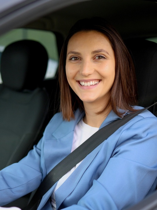 Happy Woman After Car Mobile Windshield Replacement